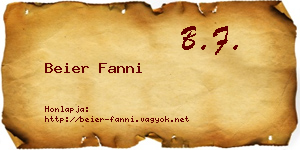 Beier Fanni névjegykártya